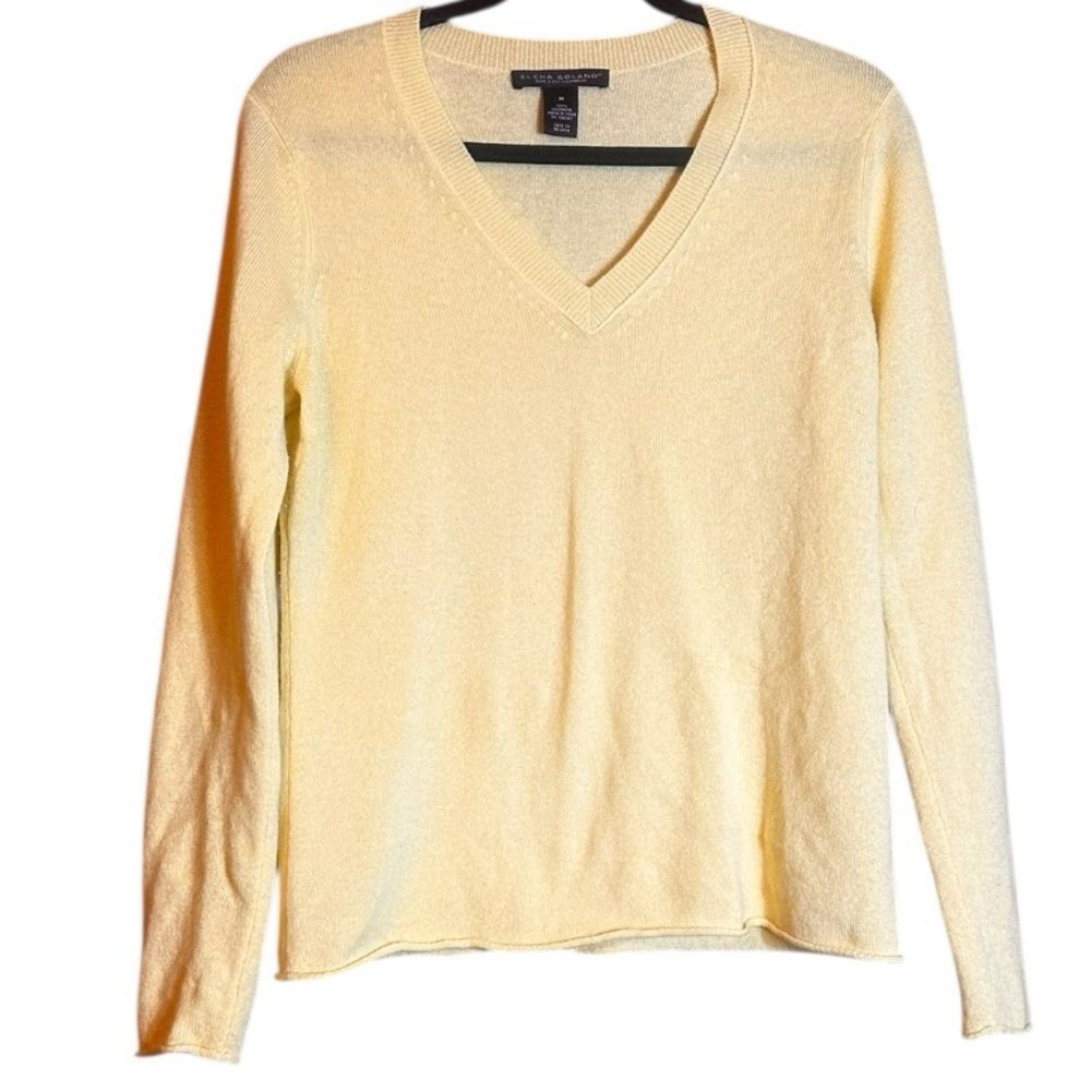 Elena Solano‎ Light Yellow Cashmere Sweater Size Medium 📦